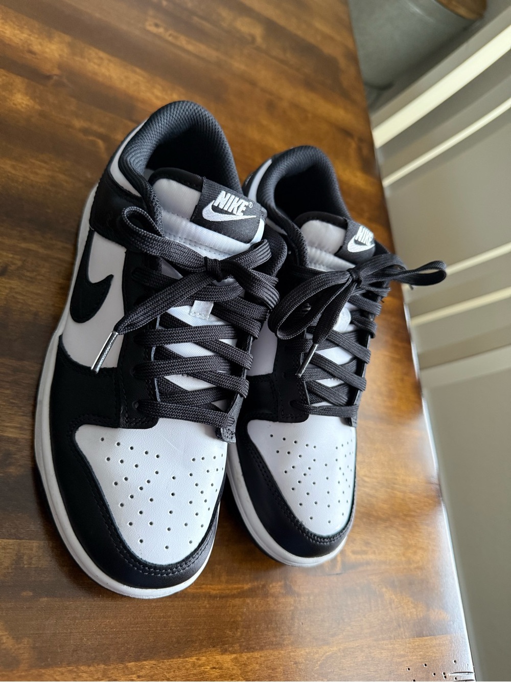 Nike Black and White Low-Top Sneakers with Swoosh